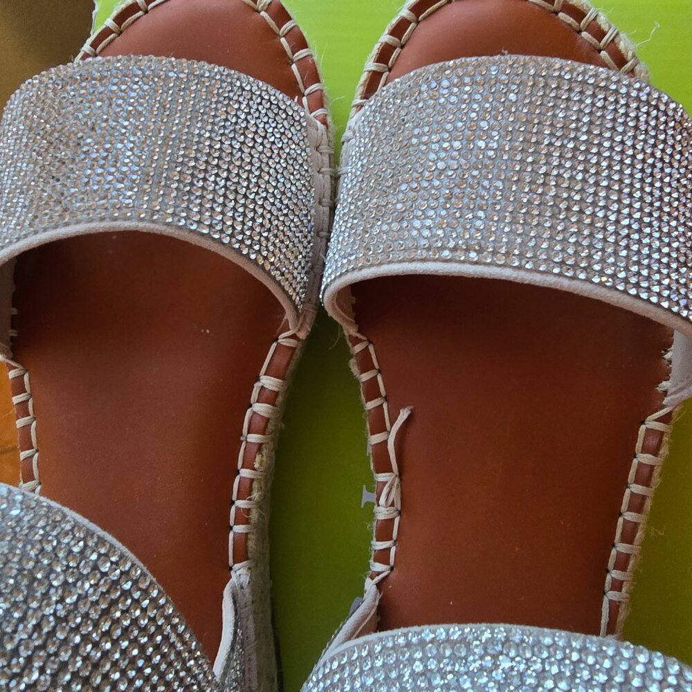 Gianni Bini Silver Rhinestone Espadrilles - Picture 6 of 9